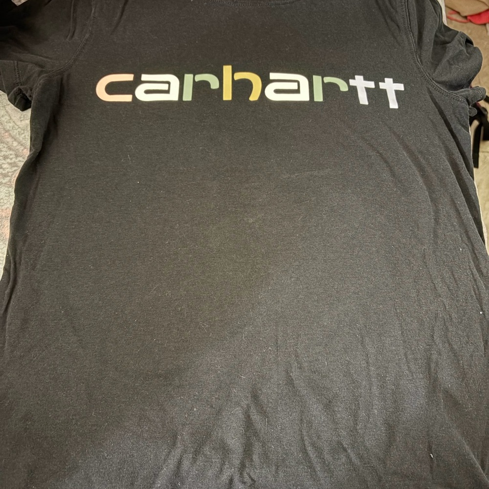 Carhartt Black Tee with Multicolor Logo